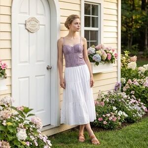 No Boundaries Lace Corset Top in War Plum Sz XXS NWT